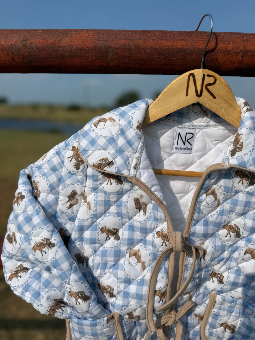 Gingham Pony Quilted Jacket