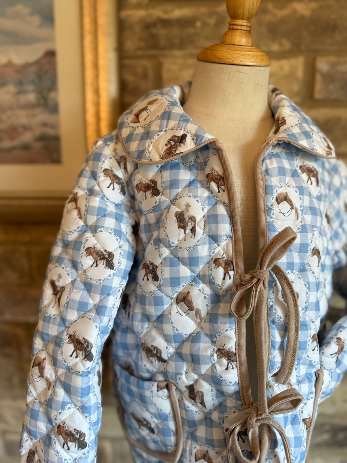 Gingham Pony Quilted Jacket