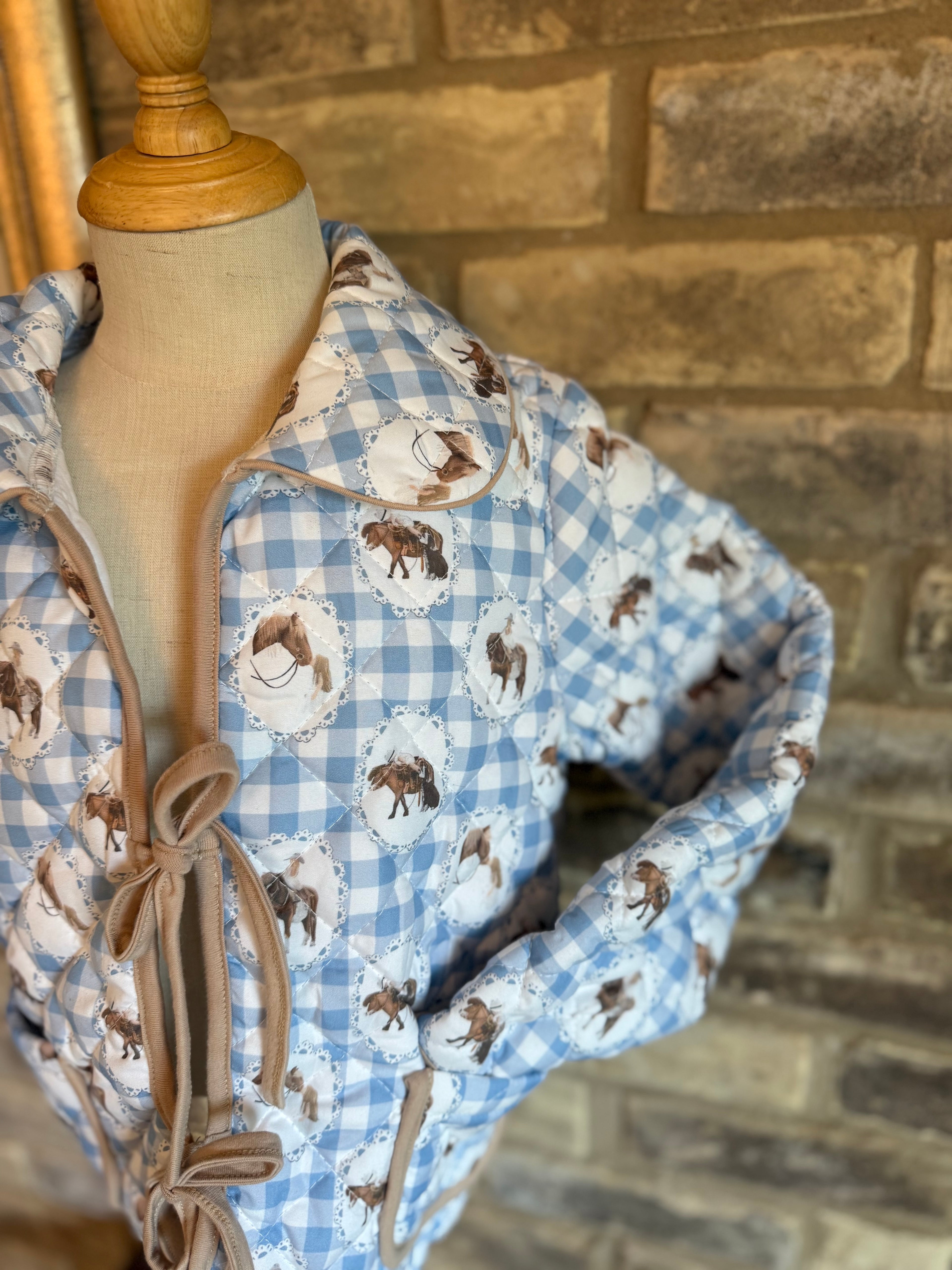 Gingham Pony Quilted Jacket