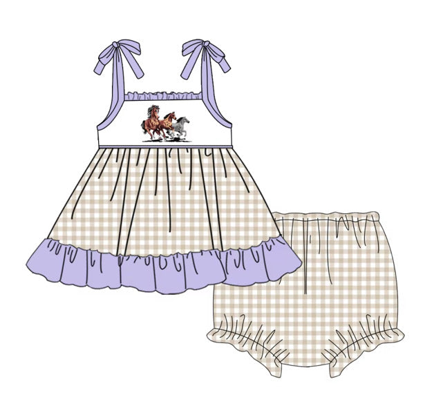 Embroidered Running Horses Set