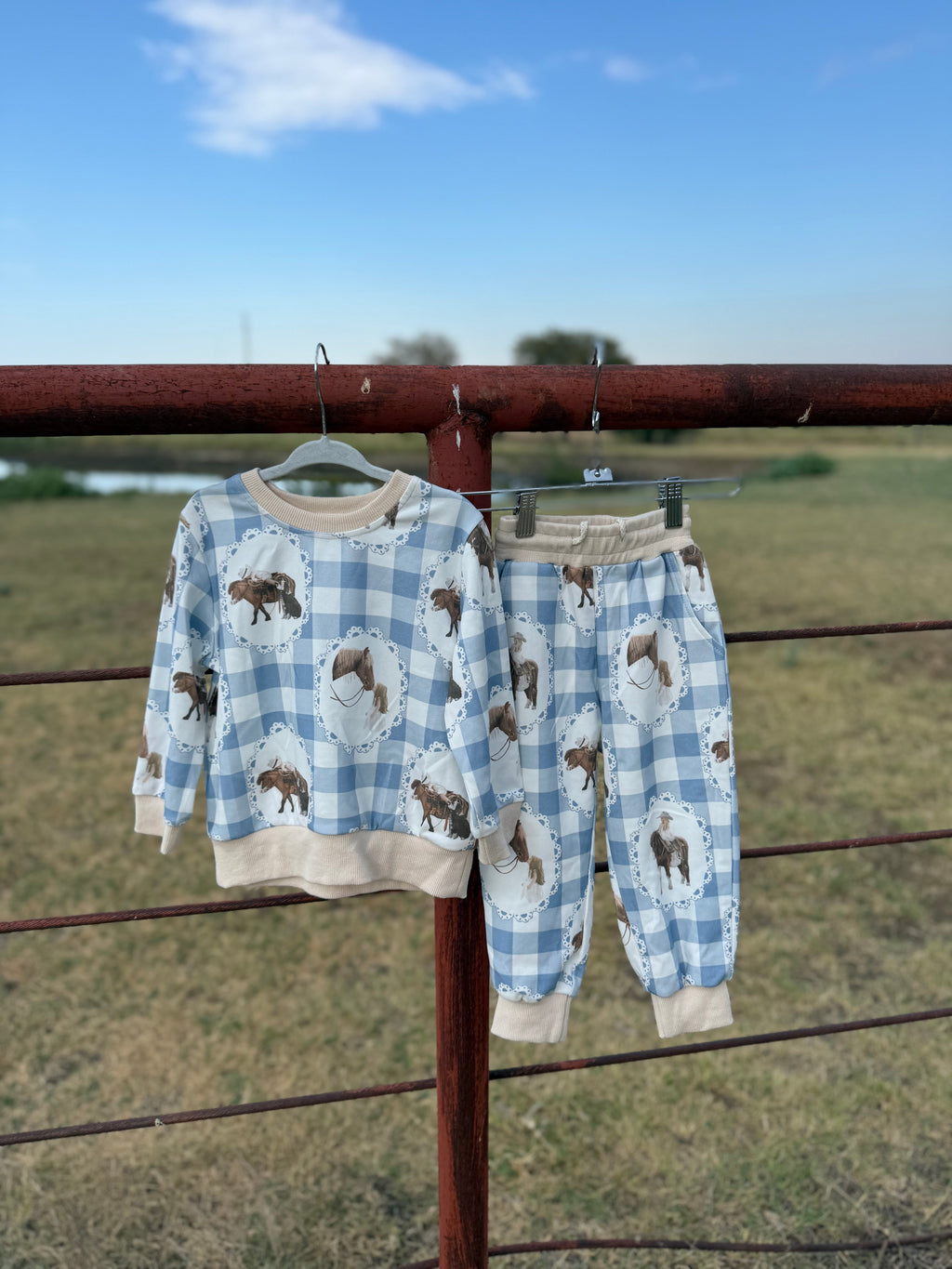 Gingham Pony Jogger Set