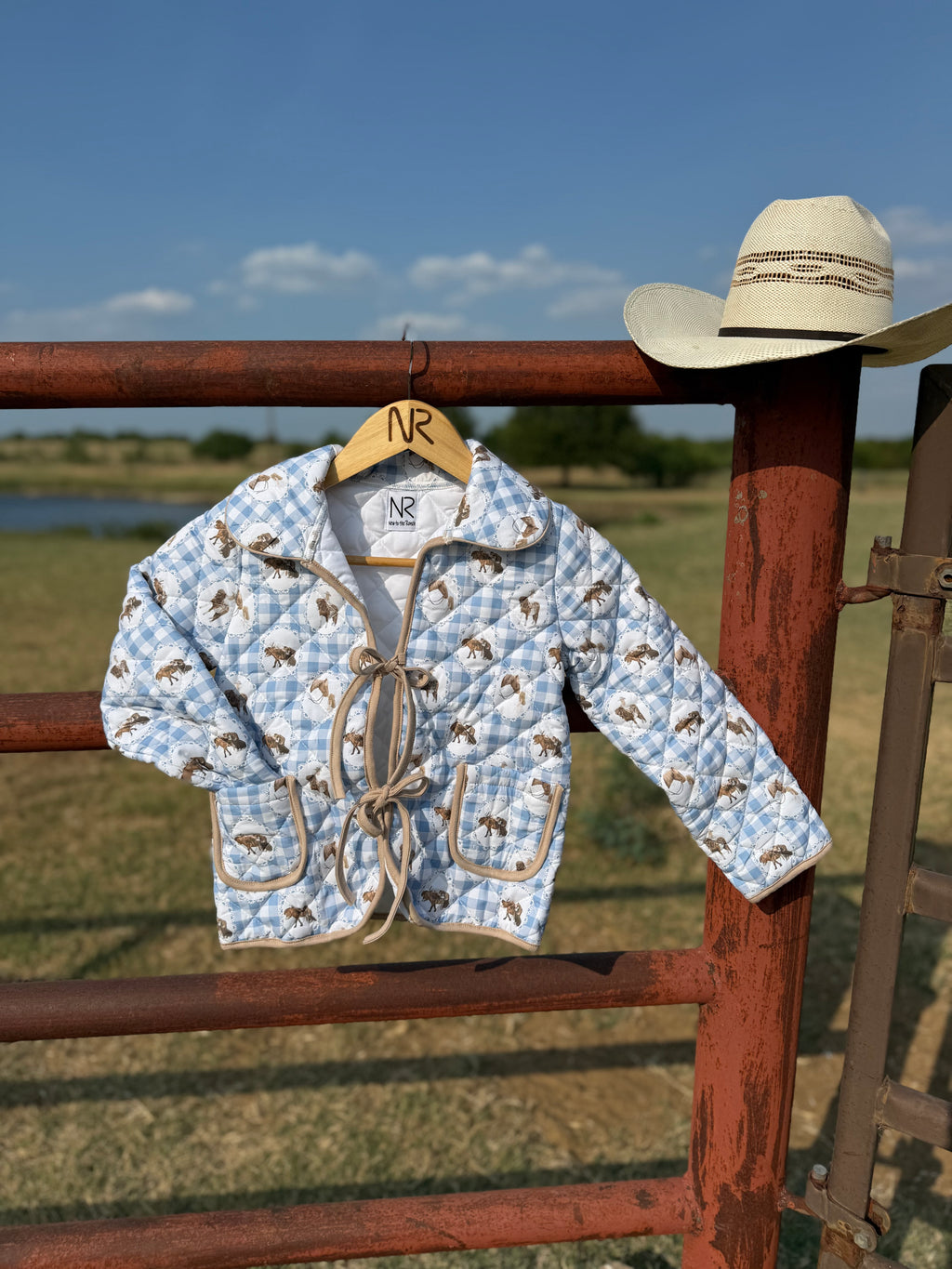 Gingham Pony Quilted Jacket