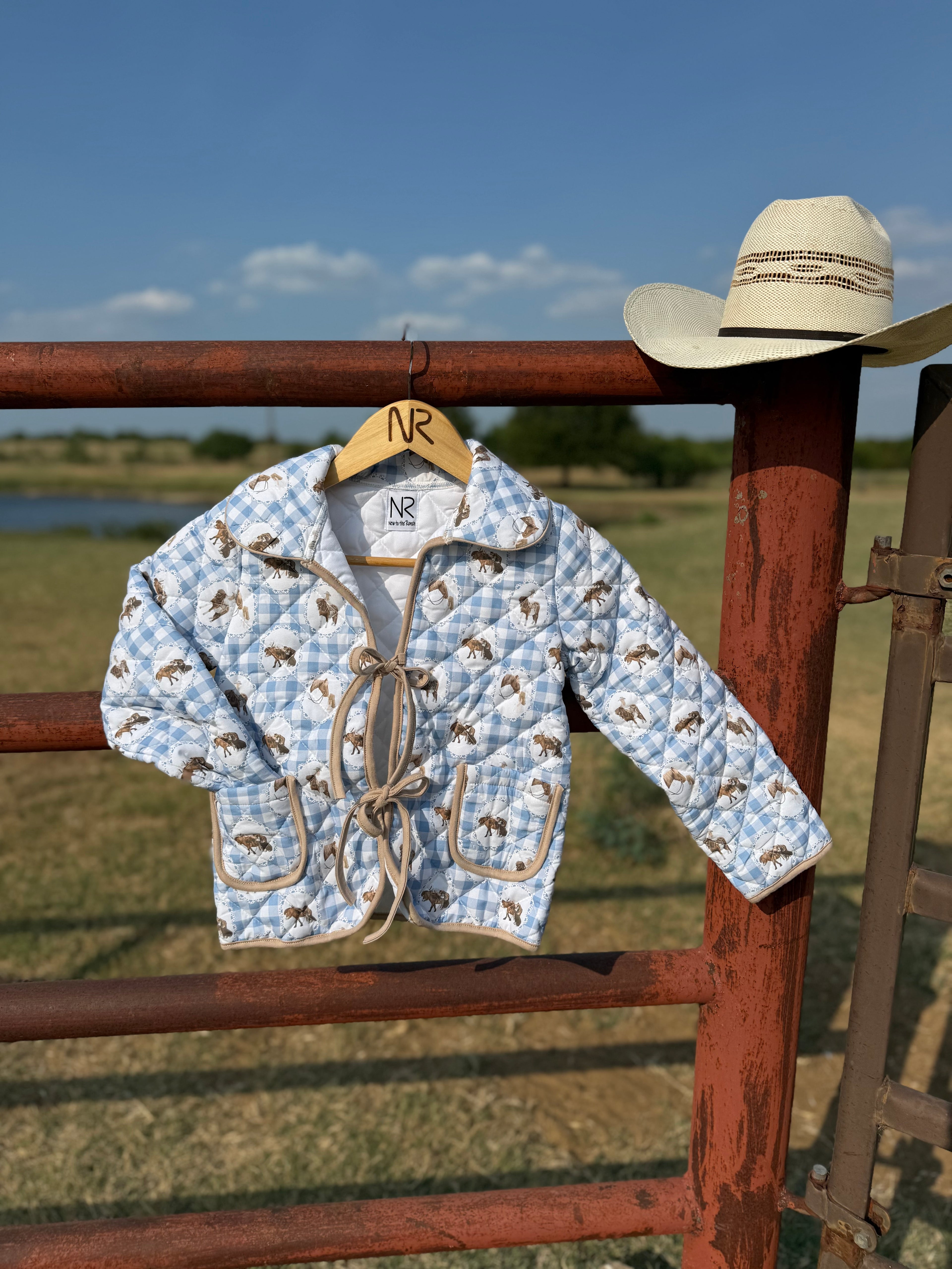 Gingham Pony Quilted Jacket