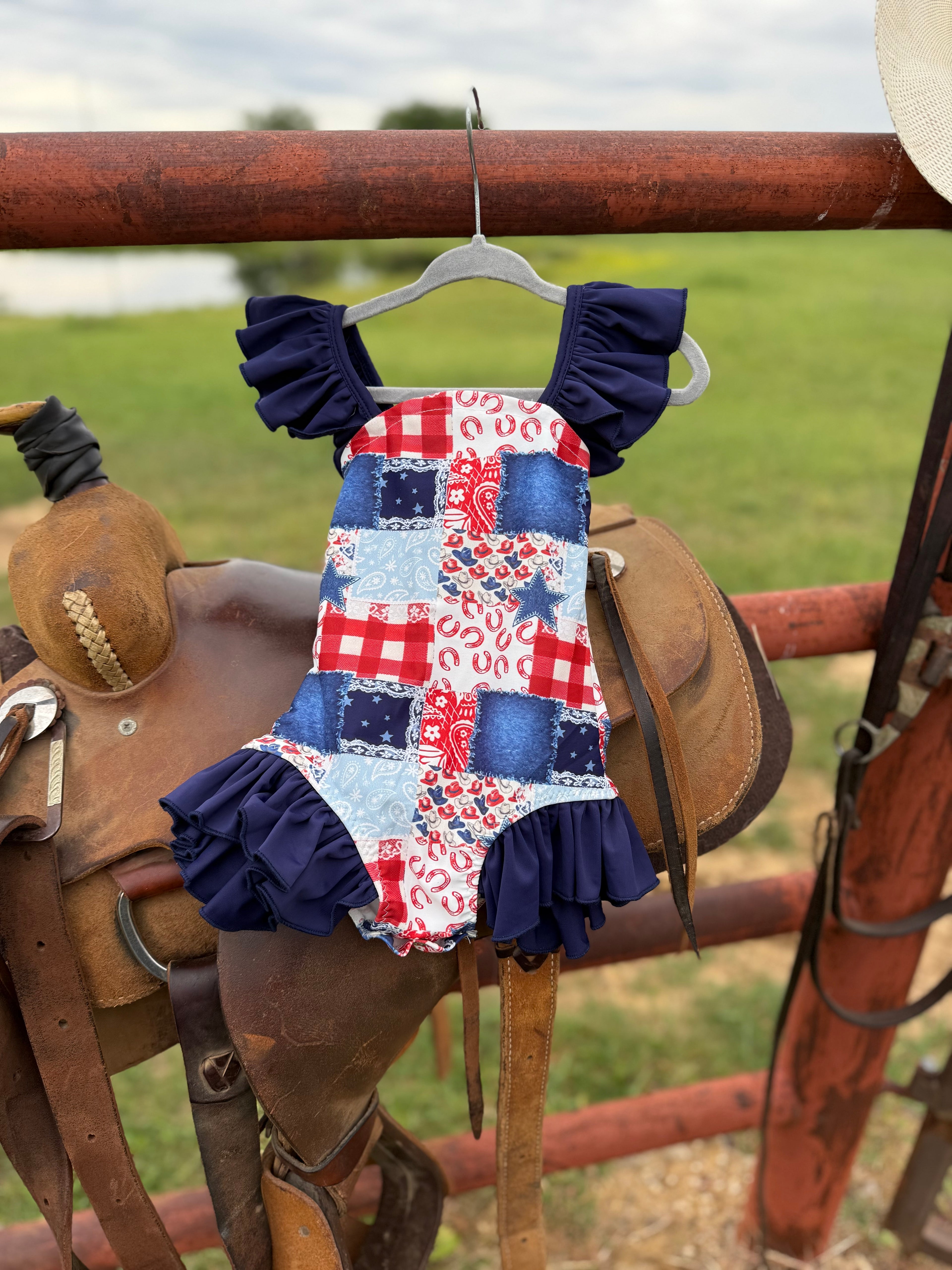 Patriotic Patchwork Swim