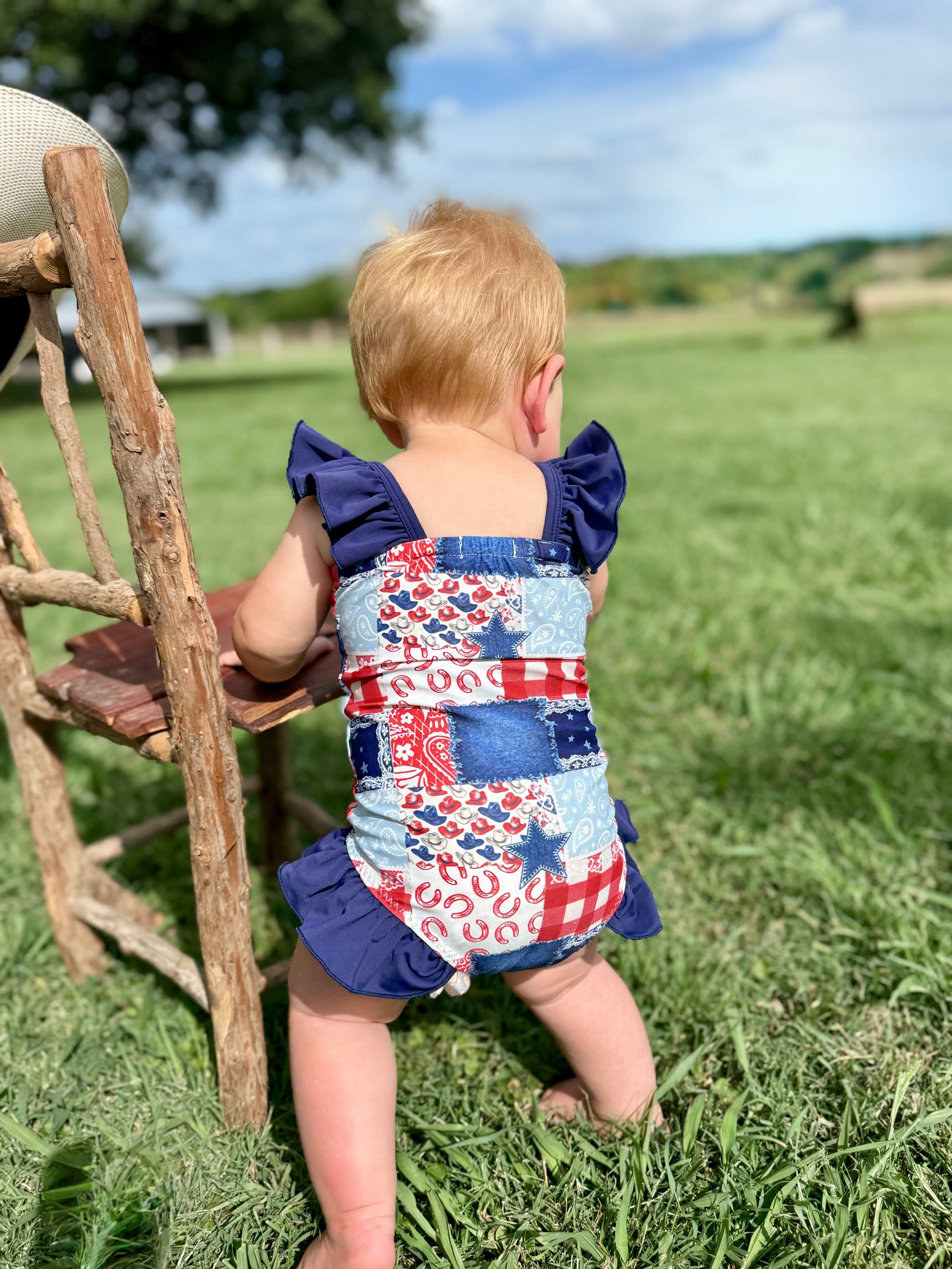 Patriotic Patchwork Swim