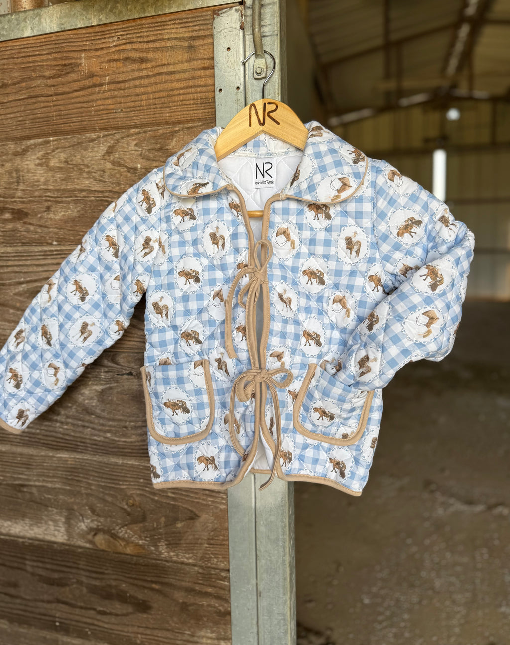 Gingham Pony Quilted Jacket