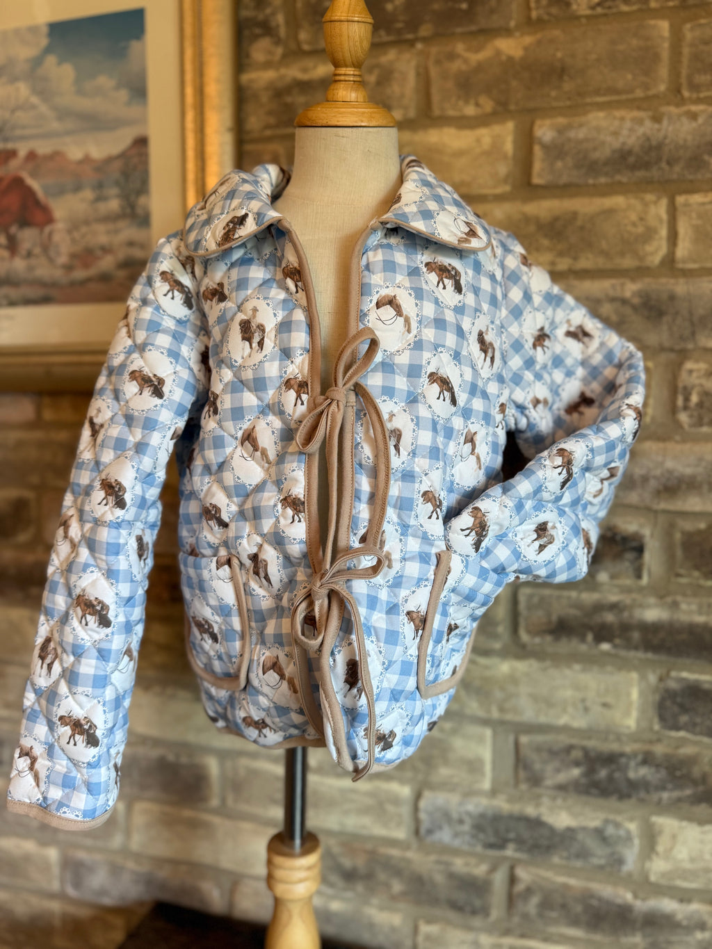 Gingham Pony Quilted Jacket