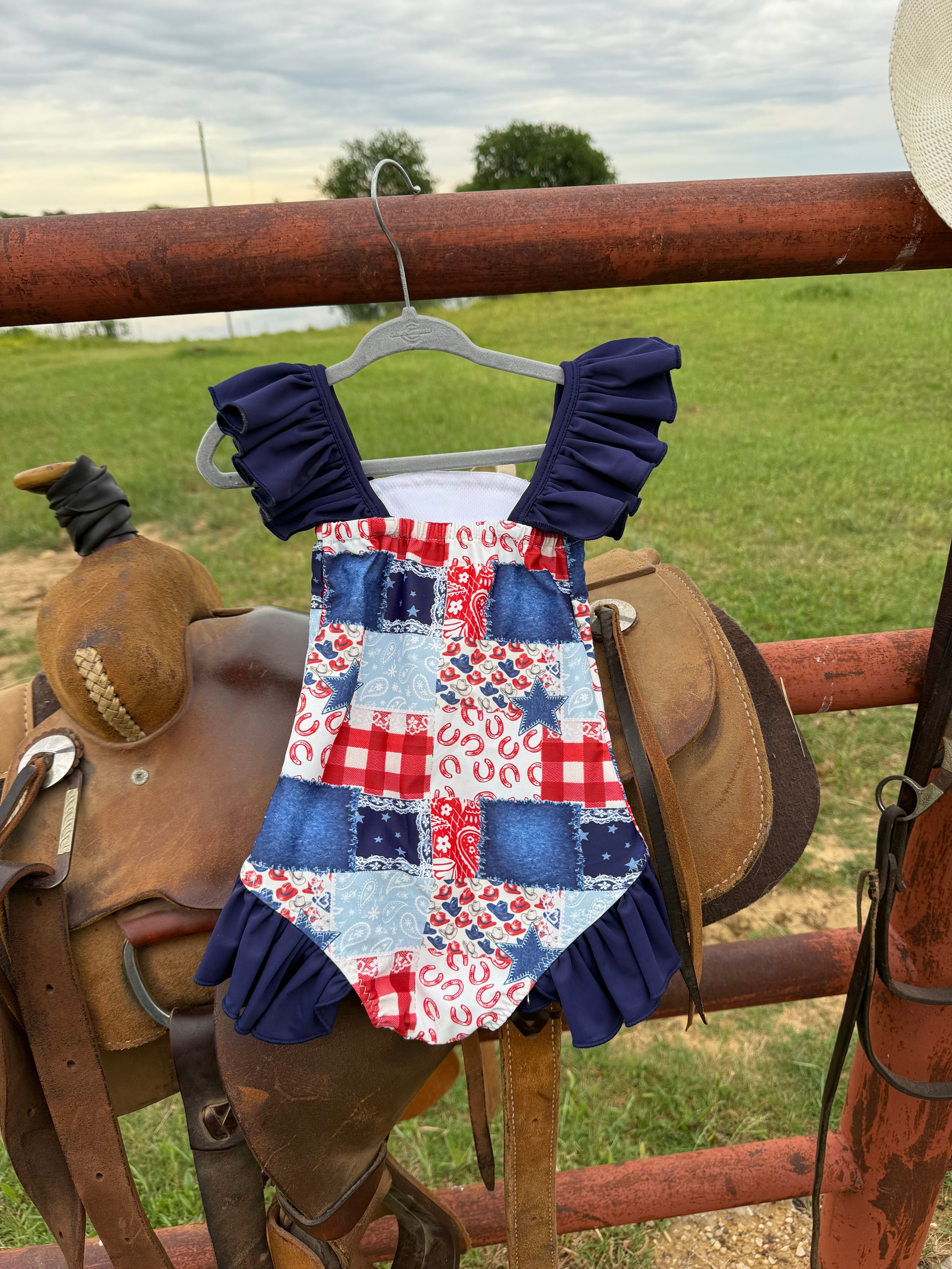 Patriotic Patchwork Swim